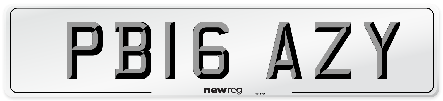 PB16 AZY Number Plate from New Reg